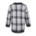 20ALW197Fashion design plaid check woman knit sweater v neck drop shoulder jacquard knitwear sweater